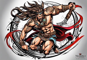 leaping barbarian tattoo idea