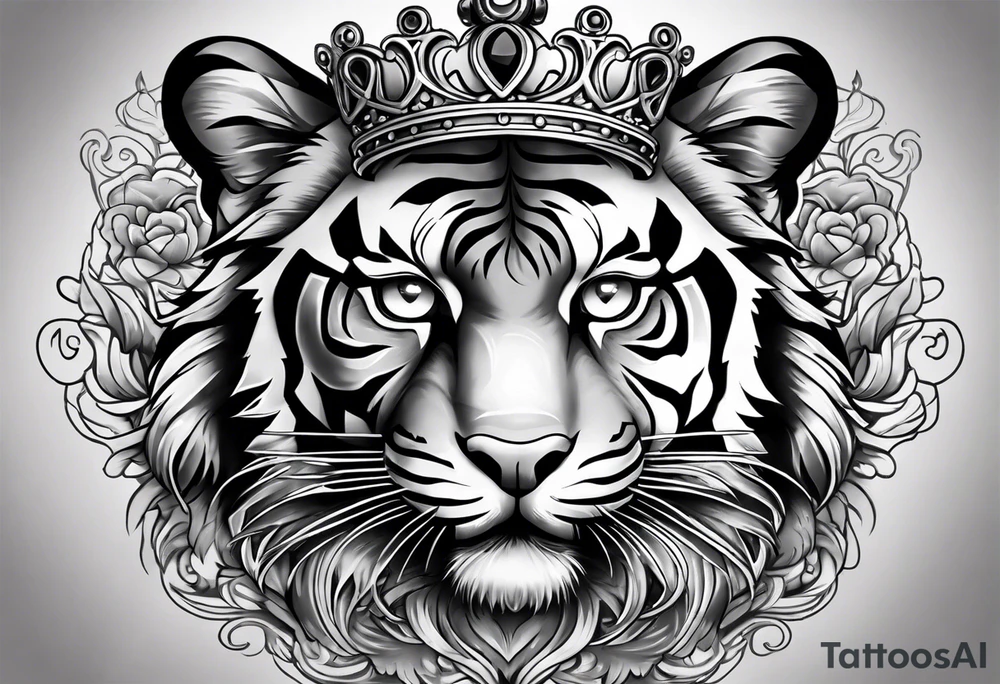 Full right arm sleeve a tiger at the top with a crown and third eye underneath a large hour glass with a brain and heart inside of it tattoo idea