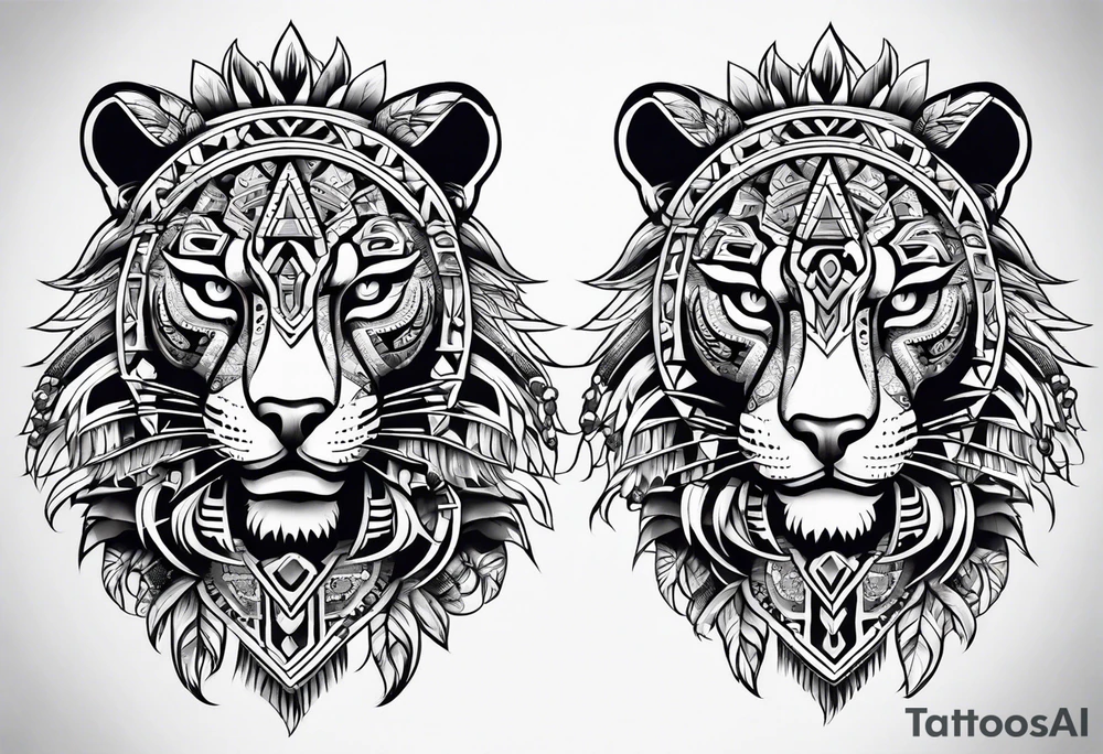 Aztec jaguar tattoo idea
