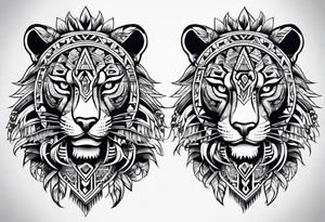 Aztec jaguar tattoo idea