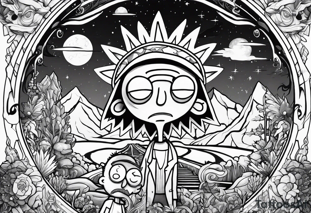 rick and morty tattoo idea