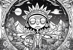 rick and morty tattoo idea