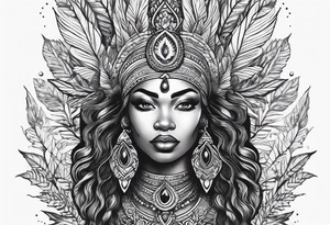 Black Goddess of sativa tattoo idea