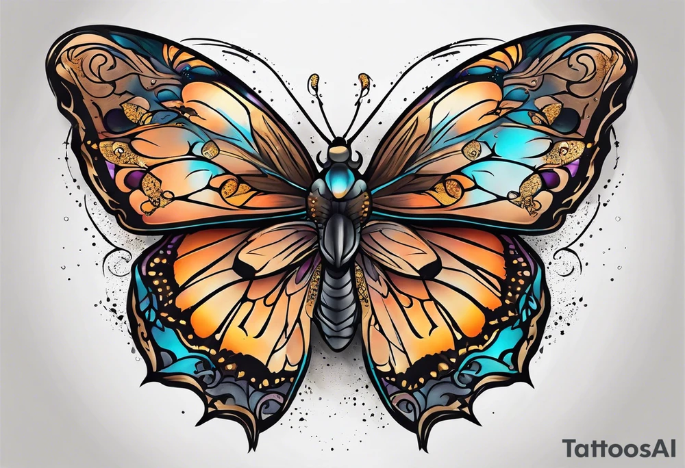 Mountain lion butterfly tattoo idea