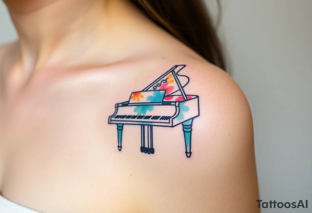 grand piano tattoo idea