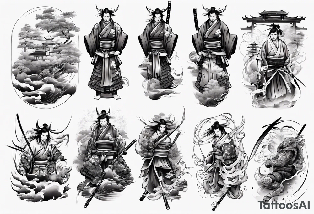 Samurai sleeve tattoo idea