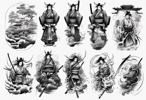 Samurai sleeve tattoo idea