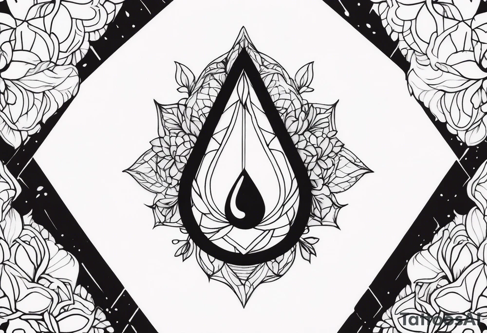 gemstone water droplet tattoo idea