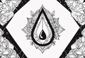 gemstone water droplet tattoo idea