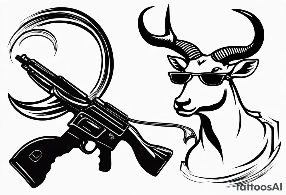 capricorn with sunglasses and a shotgun tattoo idea