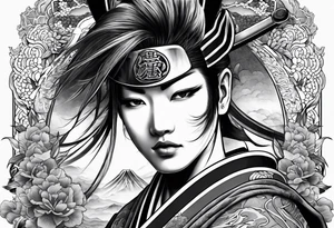 Japanese tattoo with samurai tattoo idea