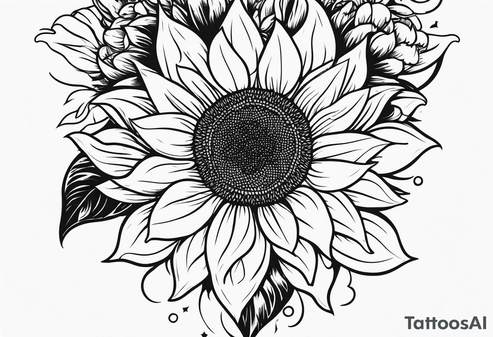 Sunflower chain tattoo idea