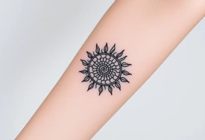 Fibonacci spiral sun tattoo idea