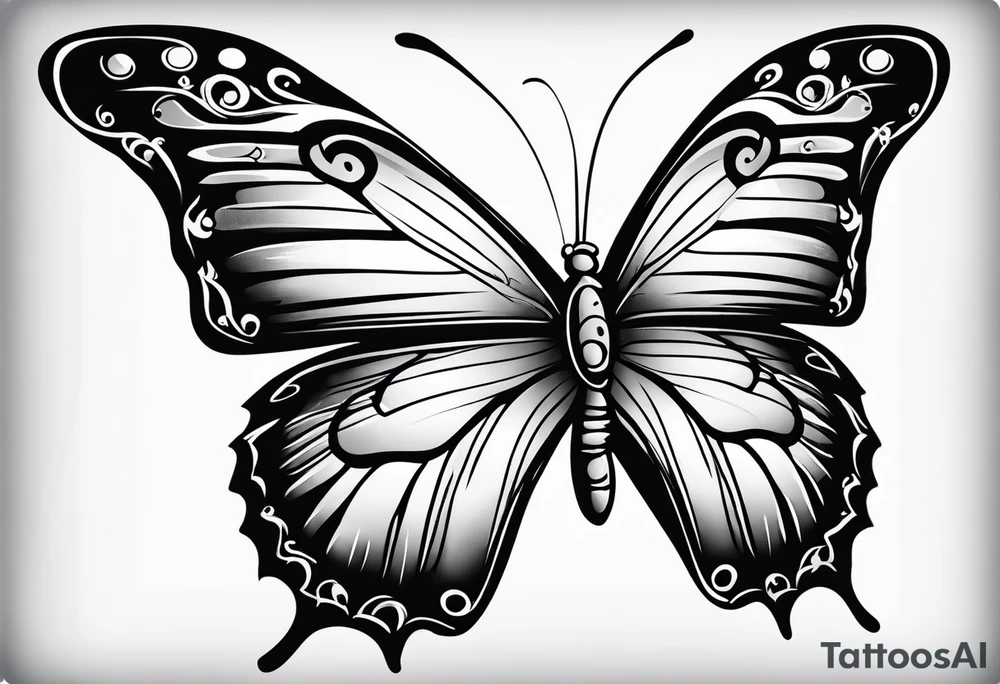 Butterfly with fire tattoo idea