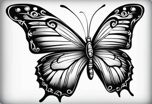 Butterfly with fire tattoo idea