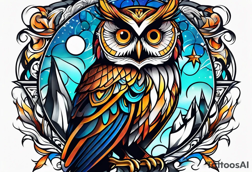 Owl Element Mage tattoo idea