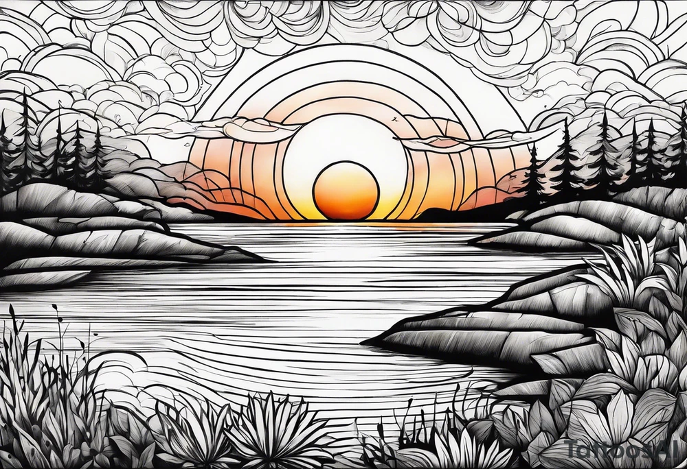 sunset. simple. tattoo idea