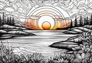 sunset. simple. tattoo idea