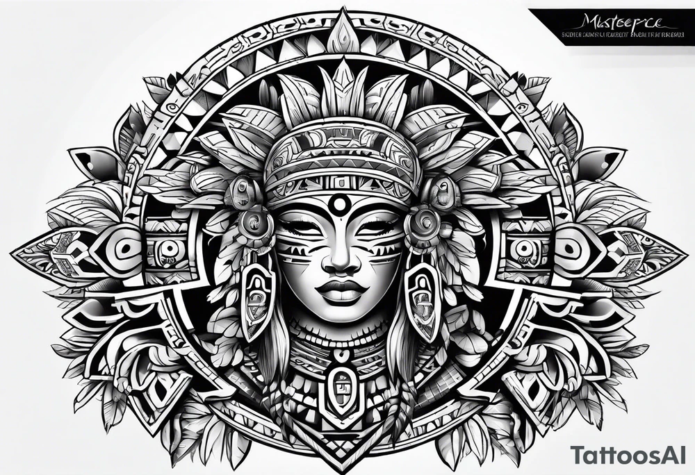 aztec style art tattoo idea