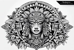 aztec style art tattoo idea