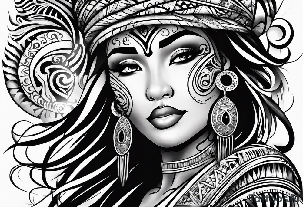 A puerto rican taino tribal sleeve tattoo idea