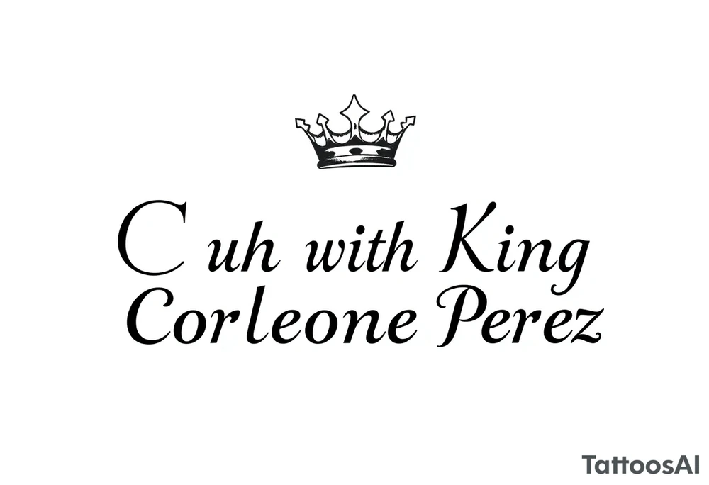Crown with King Corleone Perez tattoo idea