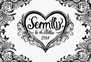 Semily's name written with a heart next to the couple tattoo idea