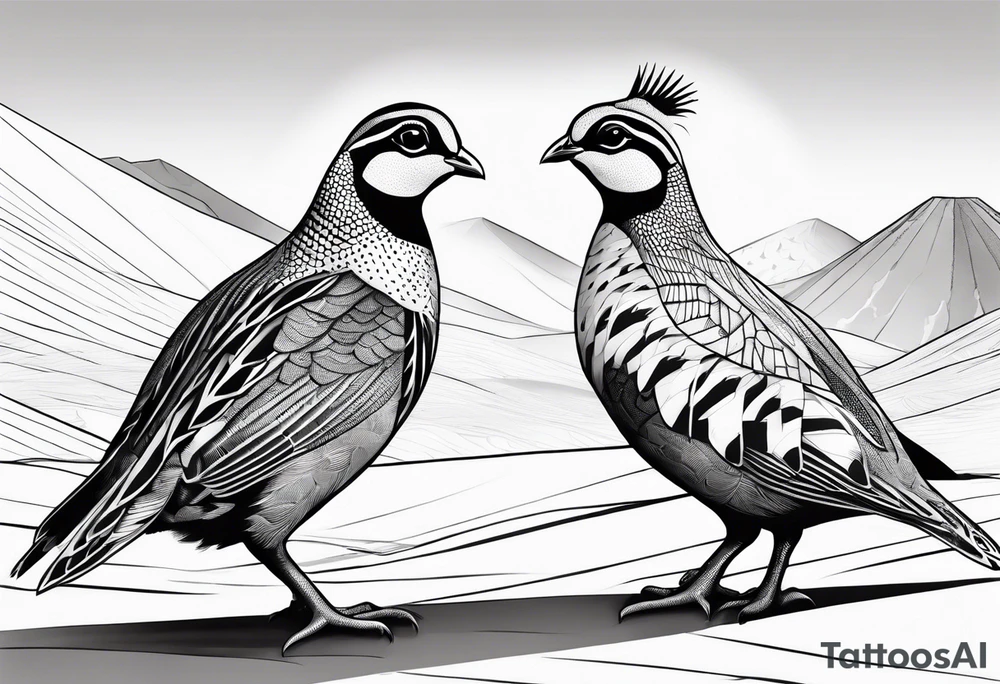 Quails, desert tattoo idea