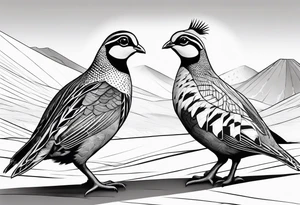 Quails, desert tattoo idea