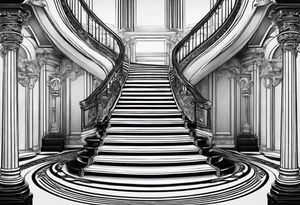 Winding staircase showcasing progress tattoo idea