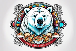 polar bear music pizza tattoo idea