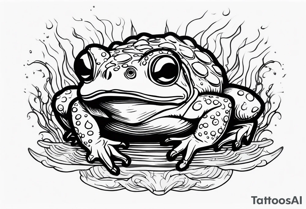 A toad in a thunderstorm tattoo idea