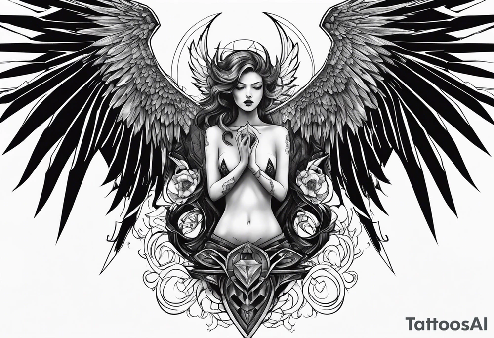 demonic fallen angel tattoo idea