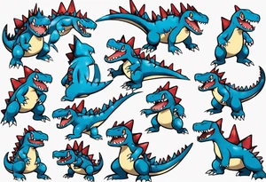 Feraligatr croconaw totodile pokemon tattoo idea