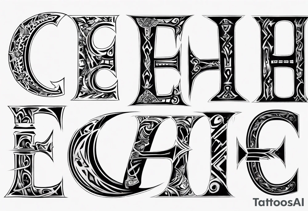 combine the letters E and H tattoo idea