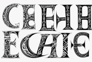 combine the letters E and H tattoo idea