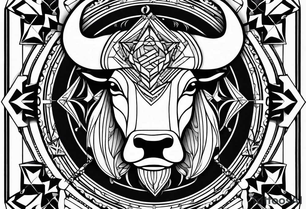 Taurus sign, sacred geometry tattoo idea