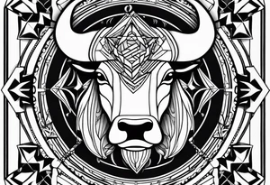 Taurus sign, sacred geometry tattoo idea