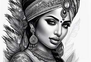 hand tattoo of indian woman tattoo idea