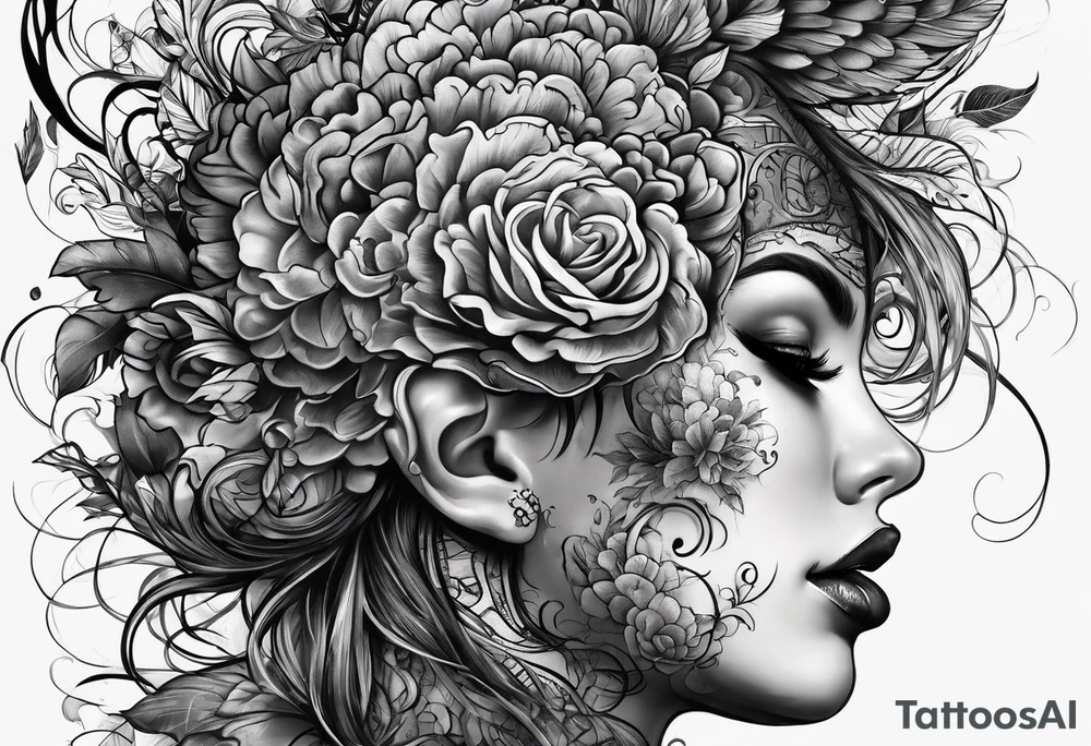 messy brain tattoo idea