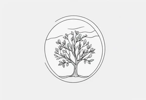 eucalyptus tree, simple, small, soft lines tattoo idea