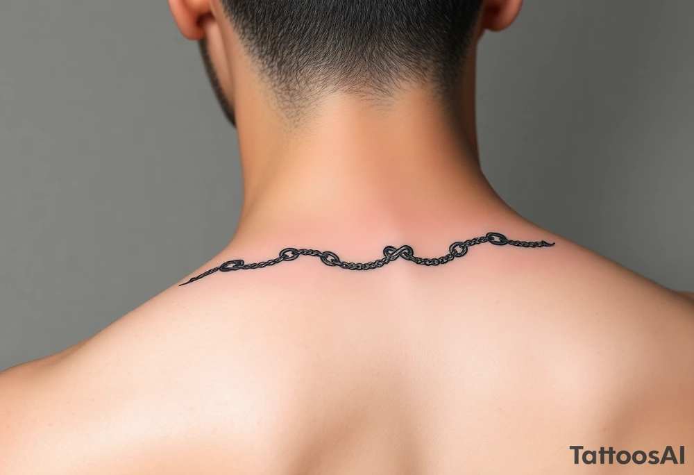 Feminine, dainty, thin lines of an unbroken chain mixed with a nautical theme, sleeve style realism photo tattoo idea