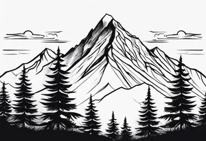 Mountain range silhouette chic tattoo idea