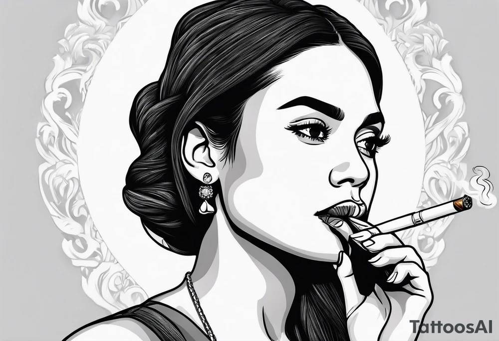 Alexandria Ocasio-Cortez smoking cigarette tattoo idea