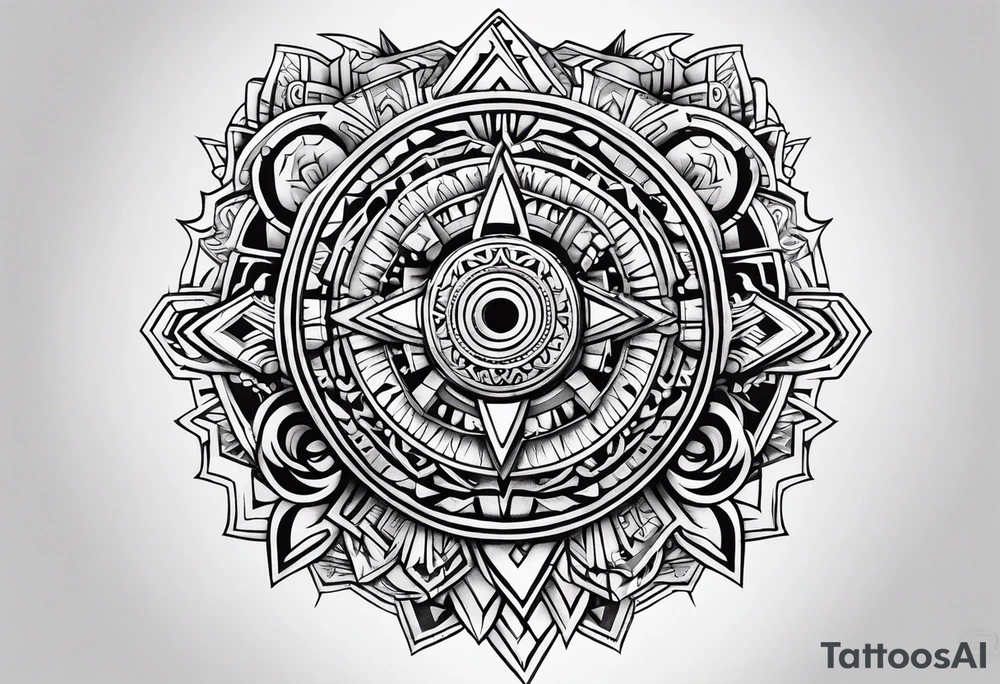 aztec rune sleeve tattoo idea