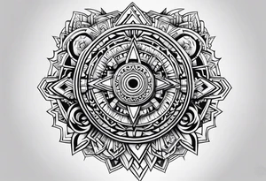 aztec rune sleeve tattoo idea