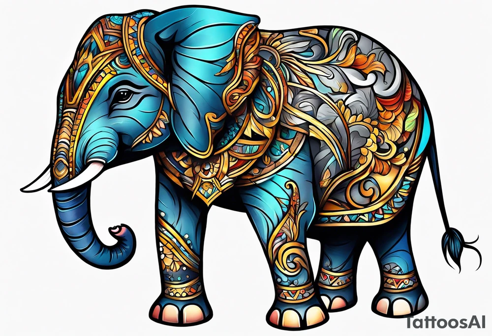 Fierce baby elephant tattoo idea