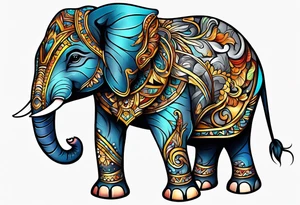Fierce baby elephant tattoo idea