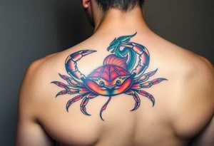 Crab, fish, dragon tattoo idea