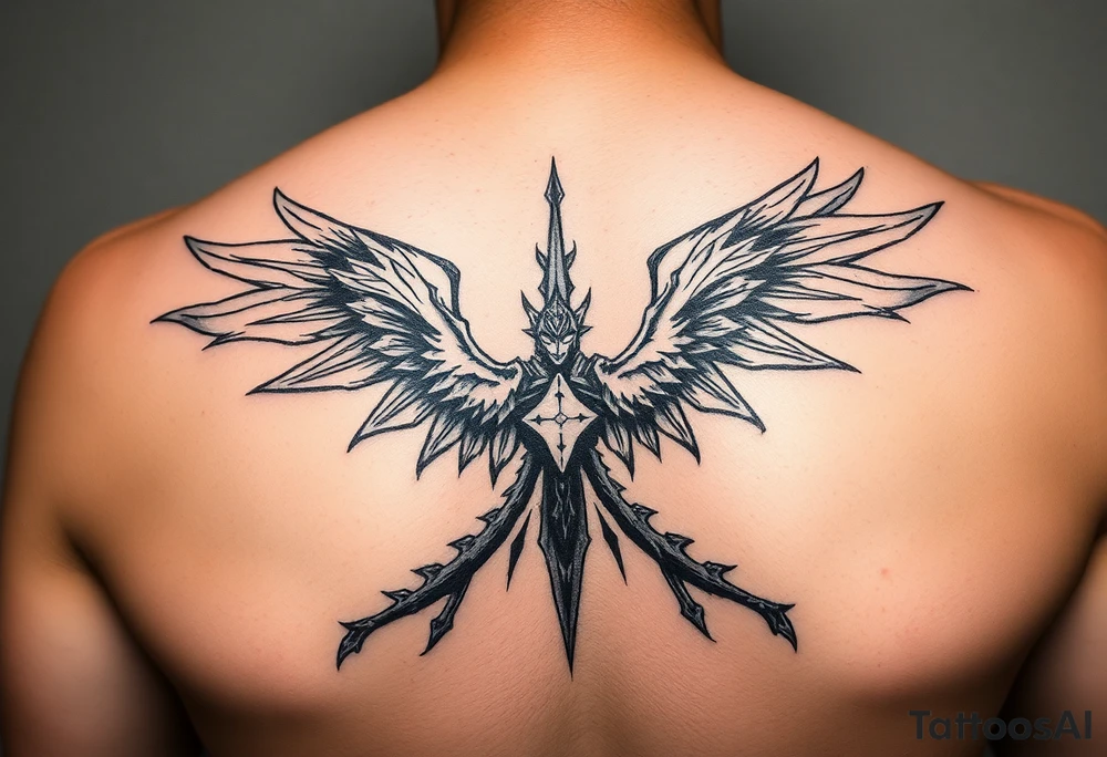 dark soul battlefield+spirit tattoo idea